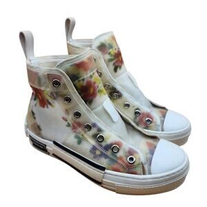 Dior women's shoes size 37 U.s. Size 6.5US B23 High Top Floral